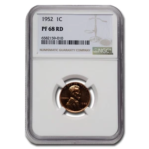 1952 Lincoln Cent PF-68 NGC (Red) - Picture 1 of 3