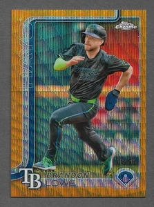 2025 Topps Chrome Baseball #113 Brandon Lowe GOLD WAVE Refractor Karte /50 - Bild 1 von 2
