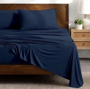 Extra Deep Pocket Cal-King Sheet Set, 4 PCs Bedding Set, 100% Egyptian Cotton... - Picture 1 of 9