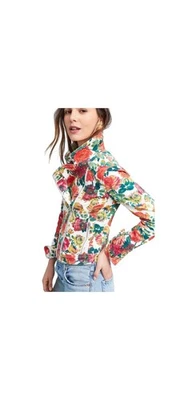 Jaqueta de Moto Jeans Floral Pilcro x The Letterpress by Anthropologie - Imagem 1 de 4