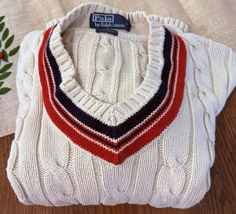 Polo Ralph Lauren V 领针织毛衣 XL — 第 1/4 张图片
