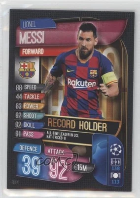 2019-20 Topps UCL Match Attax Extra All-Time Record Holder Lionel Messi #RH4 - Image 1 of 2