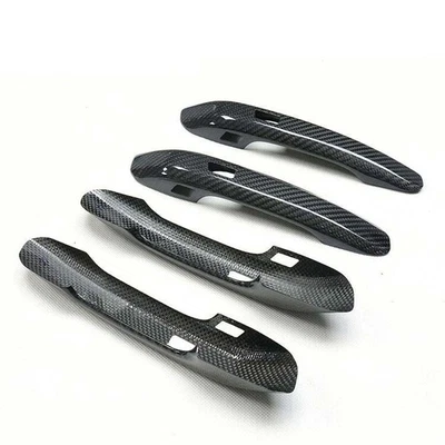 Cubierta de manija de puerta exterior de fibra de carbono seca para Audi A4 S4 B9 2017-2023 Foto 1 de 4