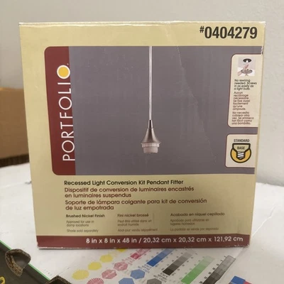 PORTFOLIO #0150428 RECESSED LIGHT CONVERSION KIT SHADE FITTER BRUSHED NICKEL - Image 1 of 4