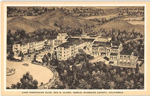 LAKE NORCONIAN CLUB Rex B. Clark, Norco, CA Riverside County 1930s Postcard - Picture 1 of 2