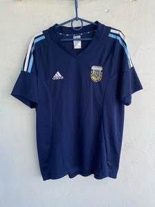VINTAGE ARGENTINIEN 2002 2003 AUSWÄRTS ADIDAS FUSSBALL TRIKOT SHIRT GR. M BLAU - Bild 1 von 9