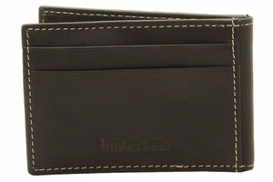 Timberland Men's New Hunter Flip Clip Black Genuine Leather Bi-Fold Wallet - Picture 1 of 4