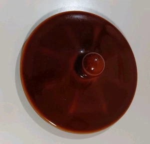 Ceramic Lid Brown Pottery Small Pot Cover 4.5 Inch - Picture 1 of 7