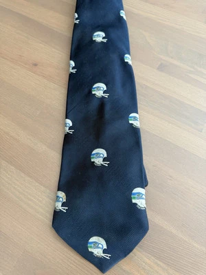 SEATTLE SEAHAWKS - NFL Vintage BRITTANIA - Wide 4 1/8" - Navy Blue Poly Neck Tie - Image 1 of 4