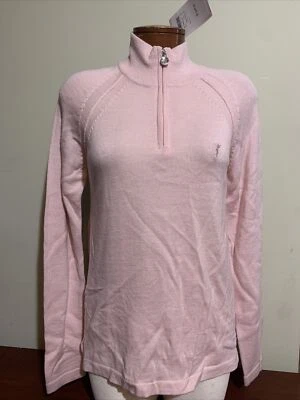NWT GOLFINO Raglan Knit 1/4 Zip Troyer 1310324 414 Pink Sz US 6 EU 36 NEW - Image 1 of 4