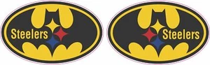 Steeler Batman Mini Football Helmet Decals - Picture 1 of 2