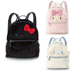 Cute Girl Black Hello Kitty Backpack Soft Plush Shoulder Bag Cinnamoroll Handbag