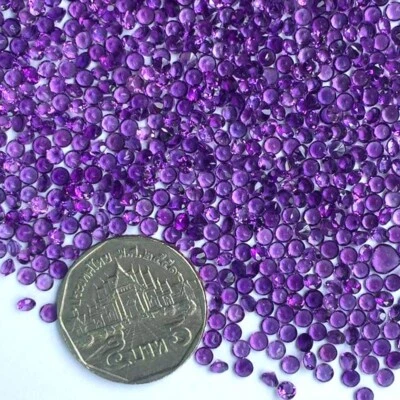 PIEDRA PRECIOSA SUELTA 3MM CORTE REDONDO 35 PIEZAS CALIDAD AAA Color Superior AMATISTA NATURAL PÚRPURA Foto 1 de 4