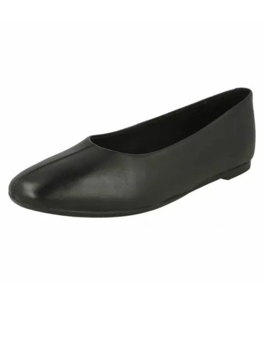 BALLERINA DONNA CLARKS CHIA VIOLA SLIP ON CASUAL pelle nera 5 D 38