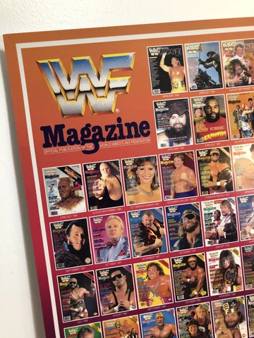 Custom WWF MAGAZINE Poster 12x18 10 Yrs 1984-1994 Covers WWE Wrestling Wall Art Cover