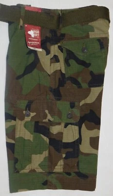Arizona Jeans Cargo Shorts Classic At Knee Cargo Pocket Detachable Belt Camo - Image 1 of 4