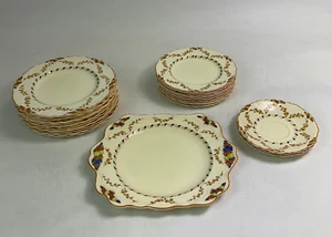 Old Hall Dorris Ivory Ware England Plates Set -11 Side Plates, 10 Small, 4 Other - Picture 1 of 24