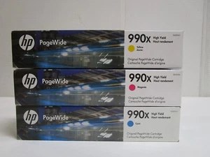 ORYGINALNY ZESTAW KOLORÓW HP 990X PAGEWIDE Wysokowydajne wkłady atramentowe EXP. 10/2024 NOWY - Zdjęcie 1 z 7