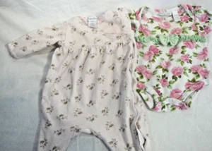 Ralph Lauren Usado Niñas Rosa Algodón Rosebud Rosa Pies Dormir Talla 3-6 meses - Imagen 1 de 14