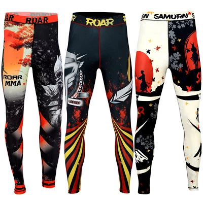 ROAR MMA Leggings No Gi Fight Wear BJJ Spats Athlete Gym Fitness Workout Leggy - Image 1 of 3