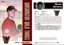Sean Grieve 2010 Choice Washington Wild Things #3 Card *AutographDen*