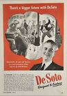 1944 Print Ad De Soto Cars Customers Rush Into Dealership Cartoon Detroitmi
