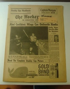 THE HOCKEY NEWS April 6, 1963 Vol 16 #27 Red Wings and Hawks Battle in Playoffs - Picture 1 of 4