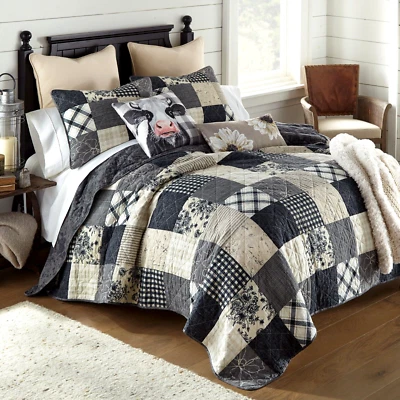 Donna Sharp Augusta Rustic Cotton Pieced King/Cal Quilt Set Cozy Country Plaid - Image 1 of 4