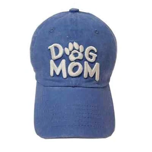 Dog Mom Paw Patch Baseball Cap Hat Denim White - Picture 1 of 2
