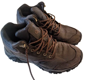 Merrell Brown Expresso Leather Hiking Camping Boots Mens 9.5 - Picture 1 of 9