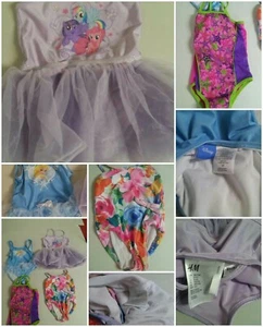 Lot of 4 Girls Swimsuits Bathing Disney Elsa Swimschool H&M 3T - Picture 1 of 9