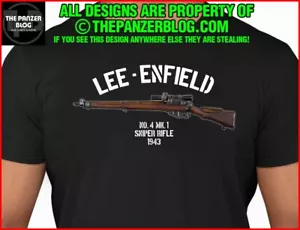 Enfield Sniper Rifle T-Shirt WWII British Gun - Picture 1 of 49