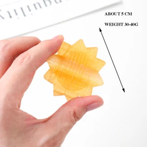 Natural Yellow Calcite Quartz Hand Carved Sunflower Crystal Carving Reiki Decor - Picture 1 of 11