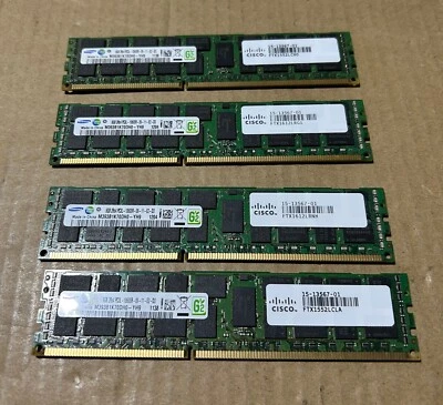 New - 32GB Total - Cisco - 4x 8GB PC3L-10600R DDR3 ECC Memory - 240-Pin DIMM - Image 1 of 4