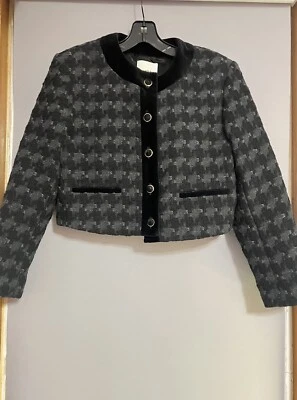 Chaqueta corta Sandro vali tweed como nueva en negro y azul en talla 36 / US 2 Foto 1 de 4