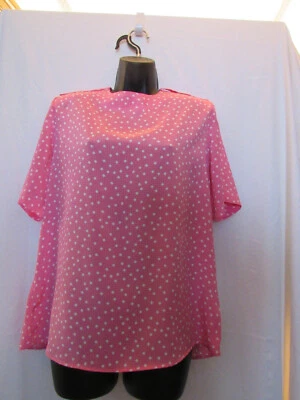 Women's Top 12 Neil Martin Polyester Pink With White Polka Dots Sh Sleeve - Image 1 of 2