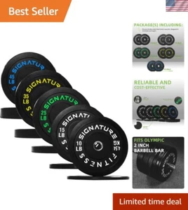 Versatile Olympic Bumper Plate Pair Set for Strength Training & Flexibility - Picture 1 of 9