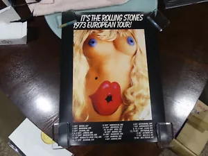 Póster de concierto de cartulina promocional de la gira europea de los Rolling Stones 1973 12" x 18" - Imagen 1 de 1