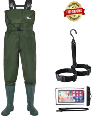Vadeadores de pesca para hombres y mujeres con percha para botas impermeables US