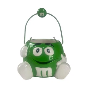 M&Ms Green Character Ceramic Candy Holder Basket Collectible By Galerie - Picture 1 of 7