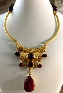 Red Reinassance Blood Red RUBY 25.08 Carats And Genuine Ruby Beads Necklace - Picture 1 of 10