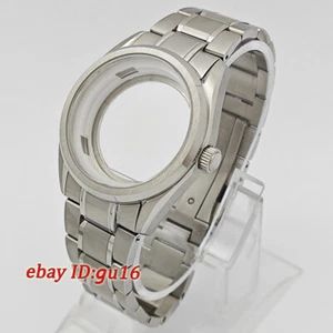 Caja de reloj 40 mm NH35 cristal de zafiro plateado compatible con movimiento NH35 NH36 - Imagen 1 de 11