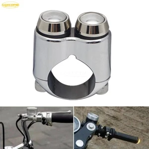 Motorcycle Chrome Dual 2 Button Microswitch Control Momentary Switch 1 inch Bar - Picture 1 of 9