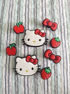 Lot Of 8 Hello Kitty Shoe Charms For Shoes Sanrio Compatible With Crocs - Picture 1 of 3