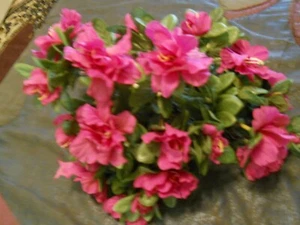 Artificial Silk Purple Azalea Flower Stems Bushes 12 " . - Picture 1 of 2