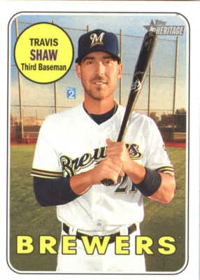 2018 Topps Heritage #204 Travis Shaw - NM - Image 1 of 2