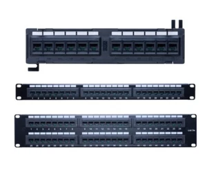 CAT5e UTP Patch Panel 110 Type RJ45 Ethernet Rack Mount 12/24/48 Ports Lot - Photo 1/23