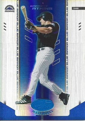 2004 Leaf Certified Materials Mirror Blue Garrett Atkins 66 Rockies 20/50 - Image 1 of 2