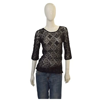 Top Dolce & Gabbana Negro Lana Algodón Tejido Cuentas Talla 30/44 Foto 1 de 4