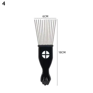 Afro Comb with Black Fist Metal or Plastic African hair Pik Professional Styling - Picture 1 of 13